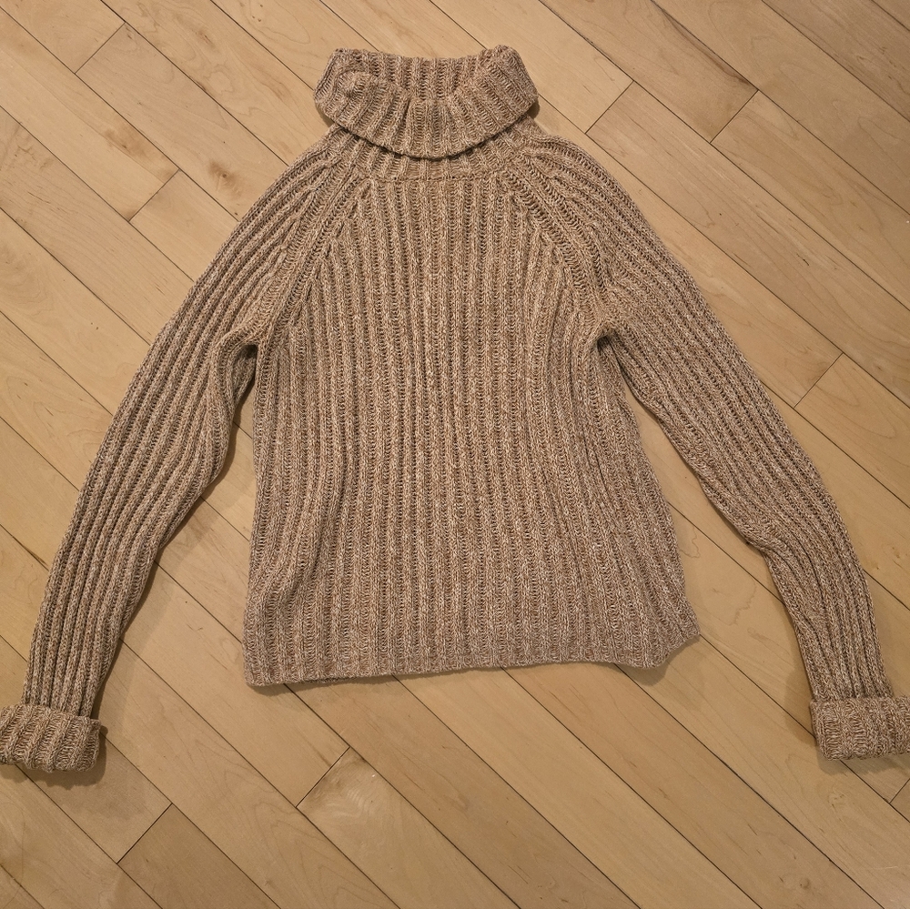 J. Crew Tan Turtleneck Sweater - M